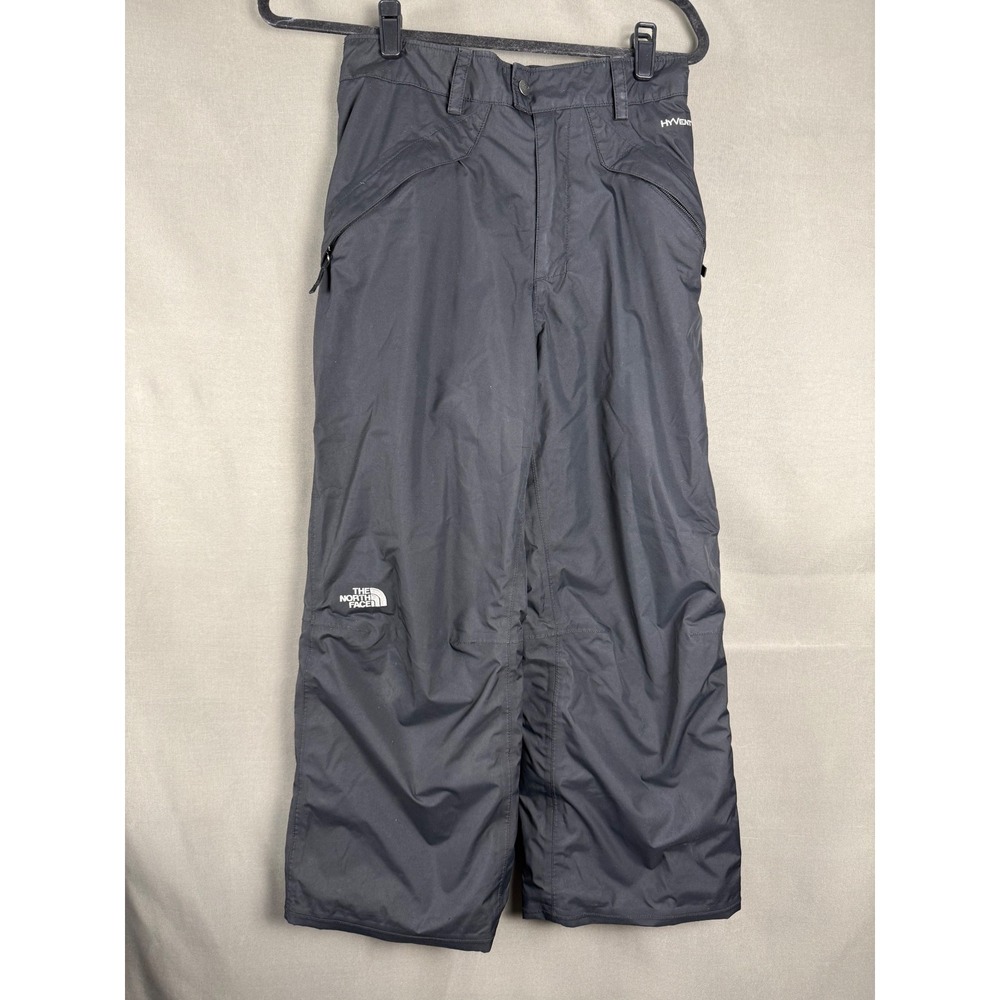 The North Face Snow Pants Kids Large 14/16 Black HyVent Insulated Ski Trousers